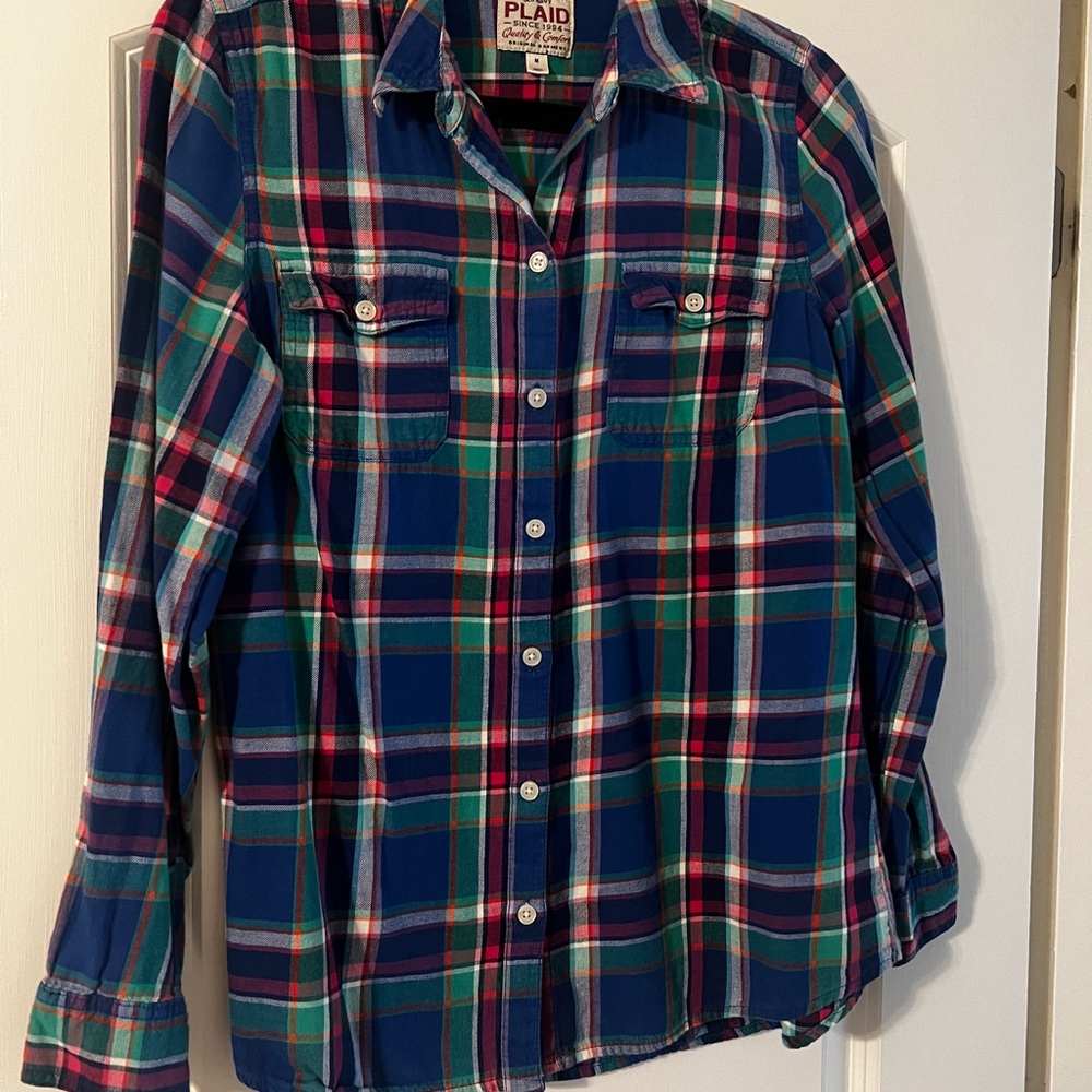 Vintage Old Navy Blue Plaid Shirt